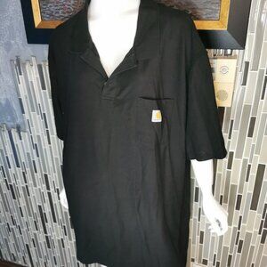 Carhartt Adult 4XL Black Work Polo Style Shirt w/Front Pocket 0468